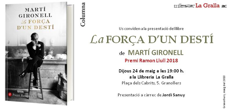Presentació del llibre LA FORÇA D'UN DESTÍ - Llibreria La Gralla | Llibreria online de Granollers