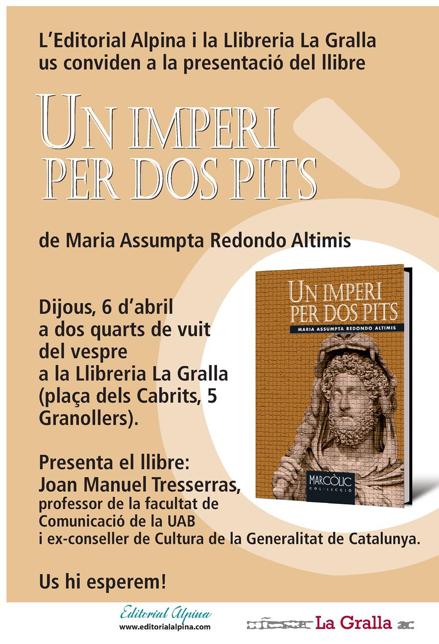 Presentació del llibre Un imperi per dos pits - Llibreria La Gralla | Llibreria online de Granollers