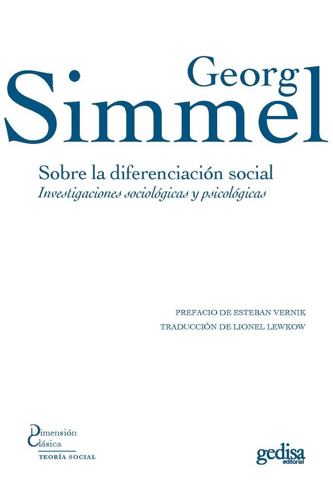 SOBRE LA DIFERENCIACION SOCIAL | 9788497849807 | SIMMEL, GEORG | Llibreria La Gralla | Llibreria online de Granollers