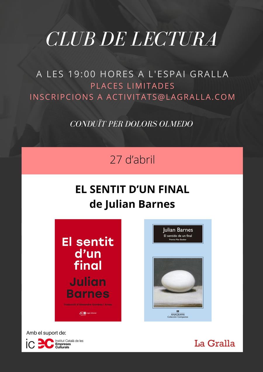 Club de lectura: "El sentit d'un final" - Llibreria La Gralla | Llibreria online de Granollers