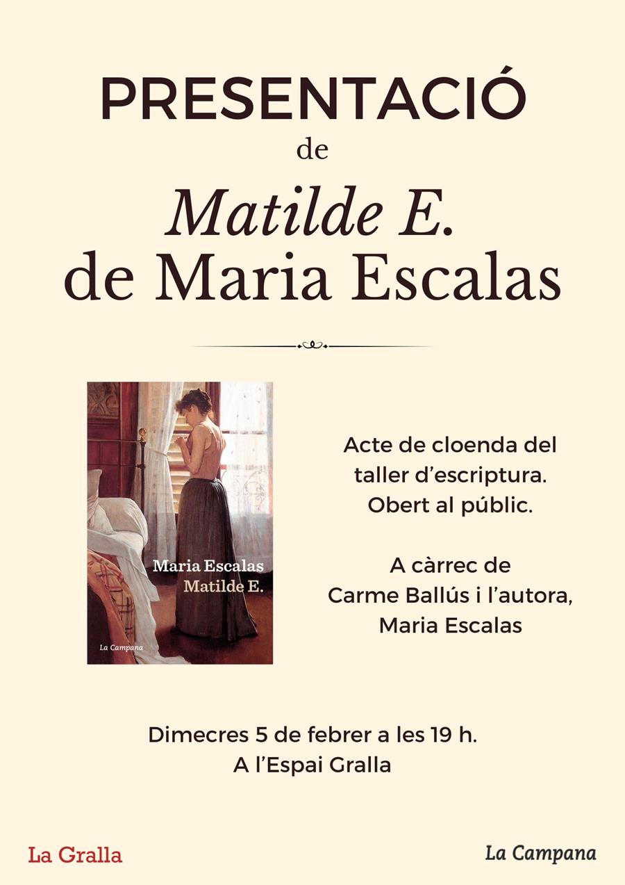 Presentació del llibre "Matilde E." - Llibreria La Gralla | Llibreria online de Granollers