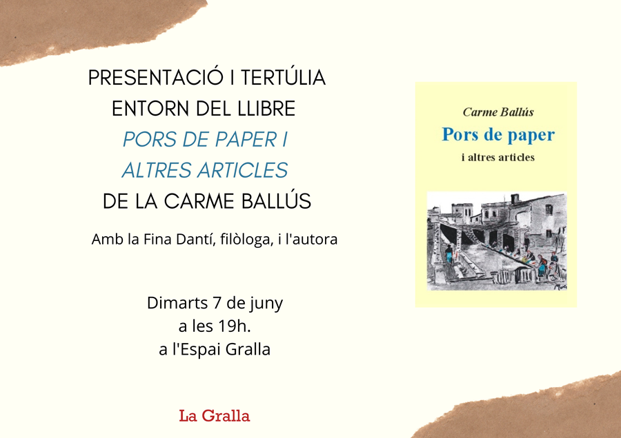 Tertúlia entorn del llibre "Pors de Paper" - Llibreria La Gralla | Llibreria online de Granollers