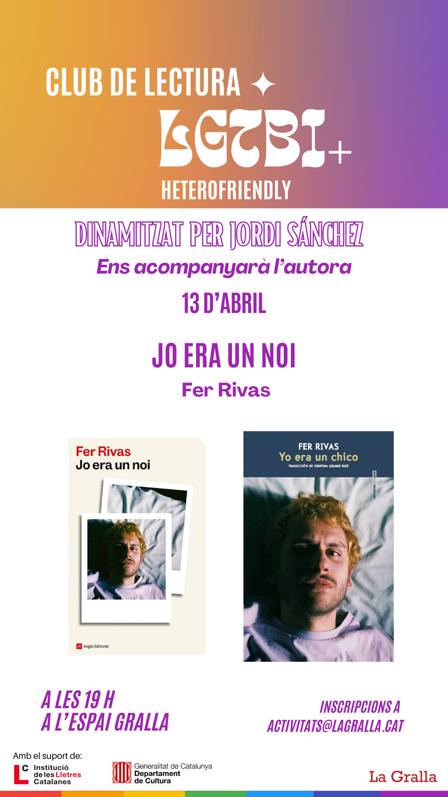 Club lgtb+ heterofriendly: "Jo era un noi" - Llibreria La Gralla | Llibreria online de Granollers
