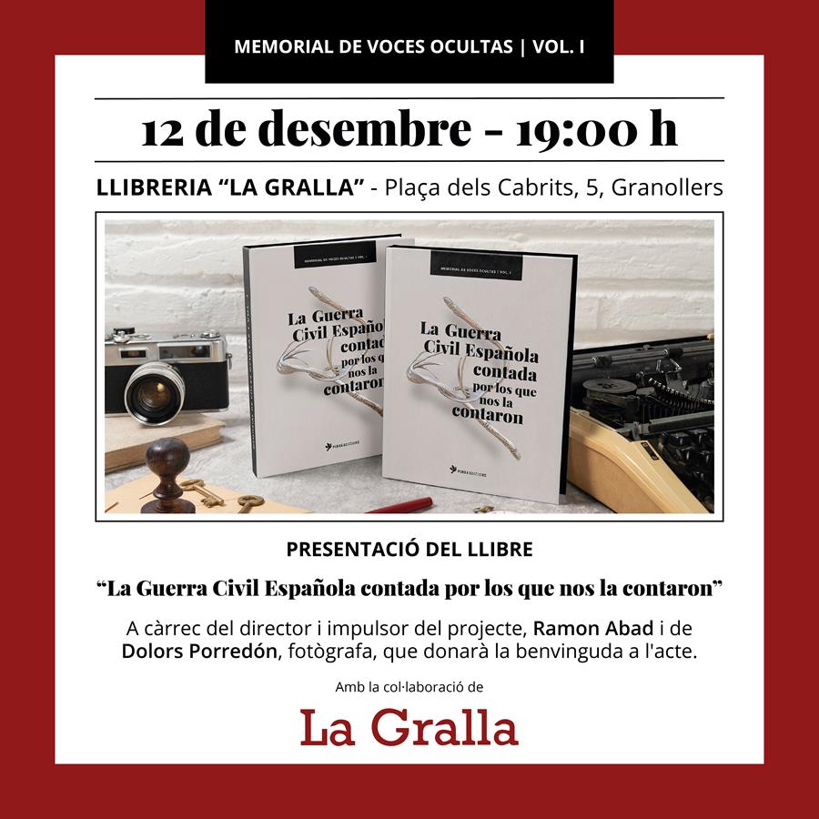 Presentació de "La Guerra Civil Española contada por los que nos la contaron" - Llibreria La Gralla | Librería online de Granollers