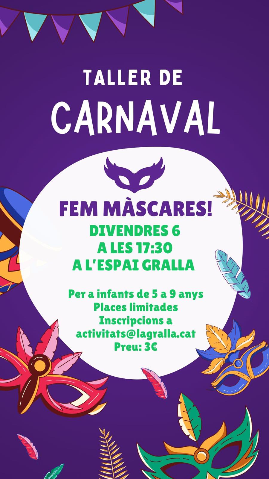 Taller de màscares de Carnaval - Llibreria La Gralla | Llibreria online de Granollers