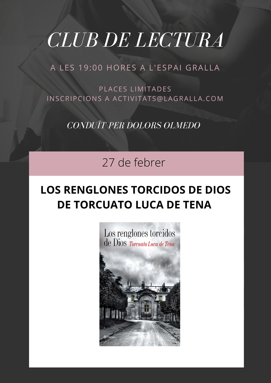 Club de lectura: Los renglones torcidos de Dios - Llibreria La Gralla | Llibreria online de Granollers