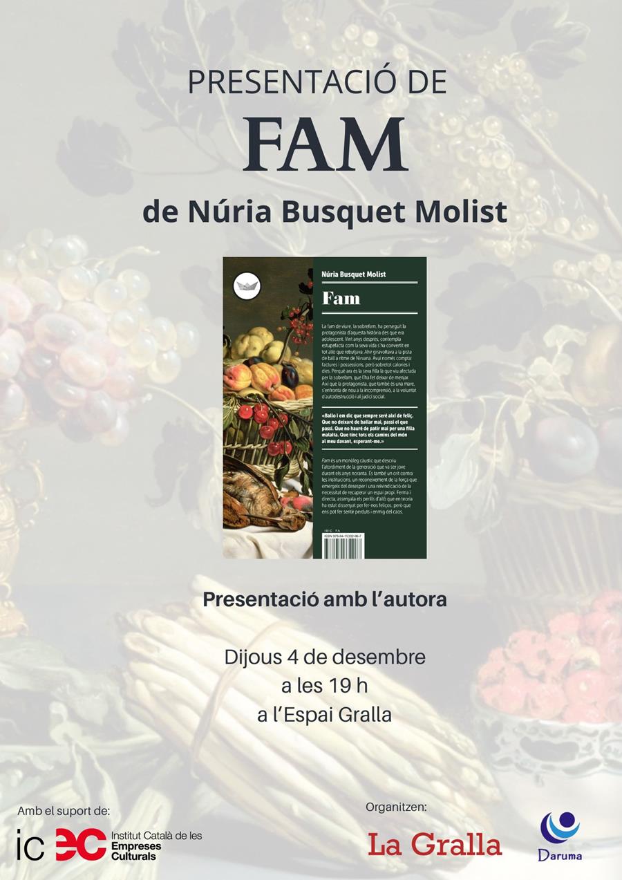 Presentació de "Fam" - Llibreria La Gralla | Llibreria online de Granollers