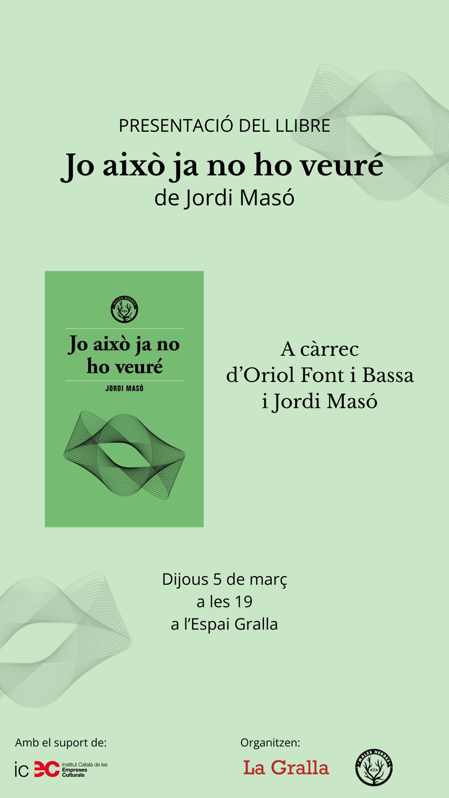 Presentació del llibre: "Jo això ja no ho veuré" - Llibreria La Gralla | Llibreria online de Granollers