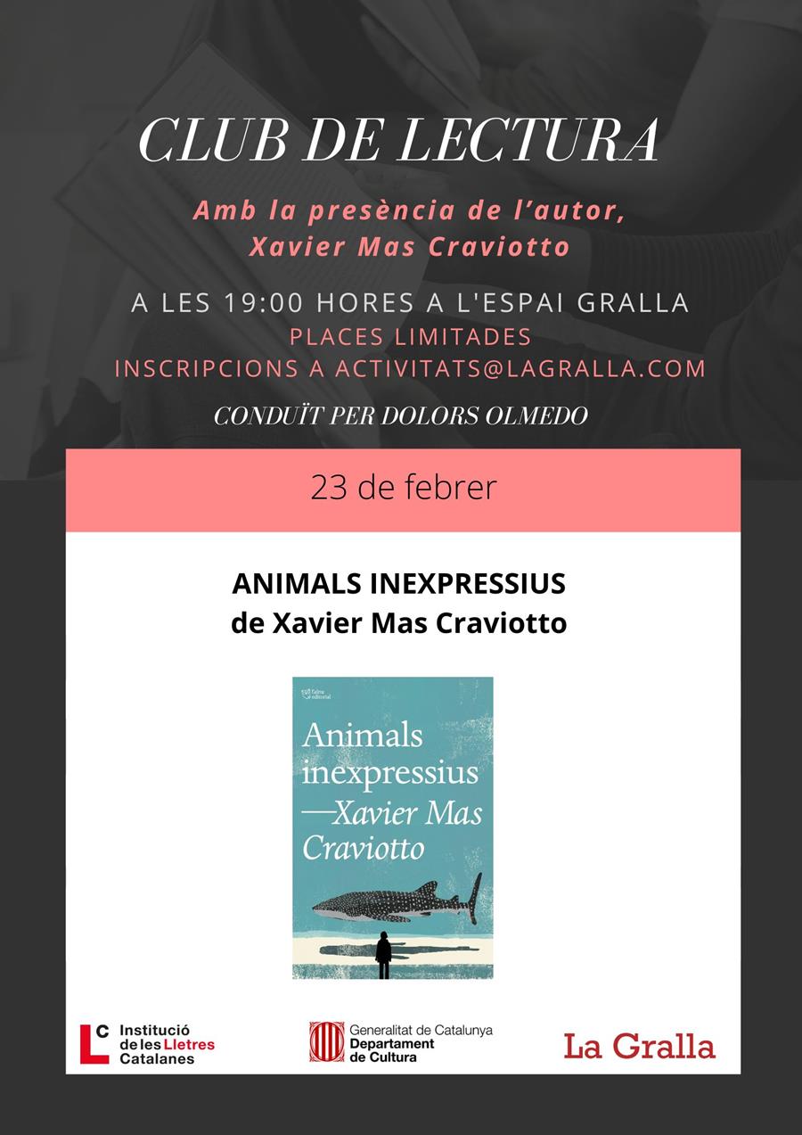 Club de lectura: "Animals inexpressius" - Llibreria La Gralla | Librería online de Granollers