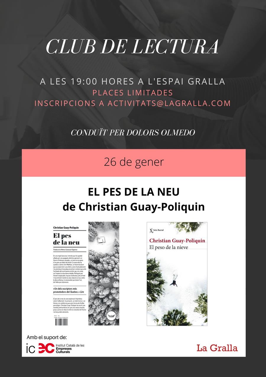 Club de lectura: "El pes de la neu"  - Llibreria La Gralla | Llibreria online de Granollers