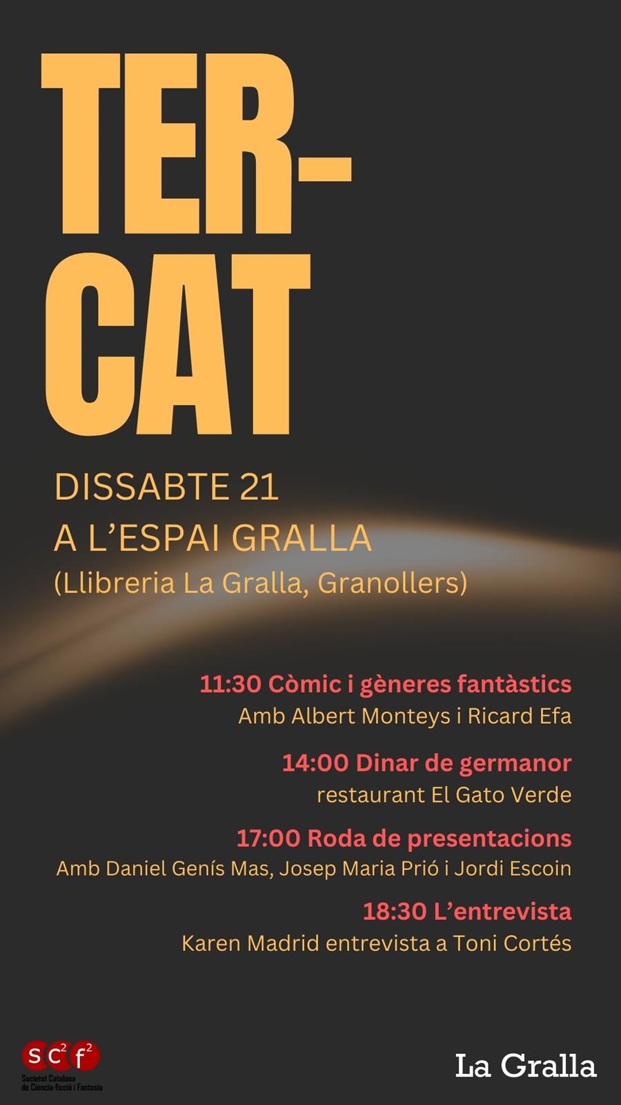 TerCat: Jornada dedicada als gèneres fantàstics - Llibreria La Gralla | Librería online de Granollers