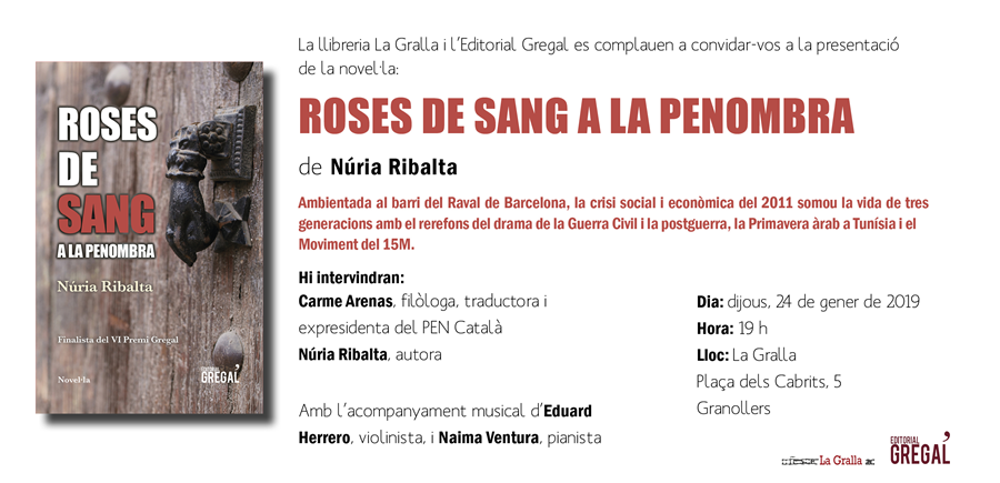 Presentació de la novel·la Roses de sang a la penombra - Llibreria La Gralla | Llibreria online de Granollers