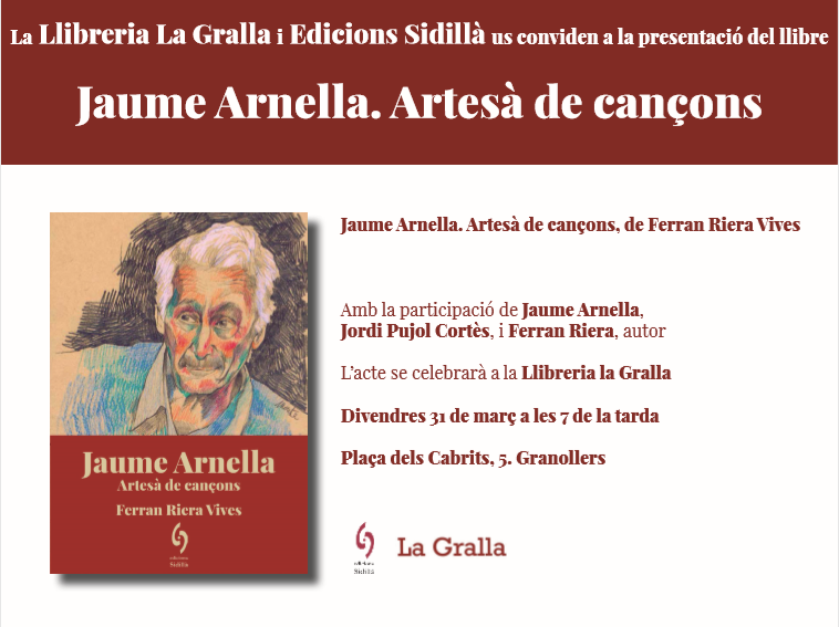 Presentació del llibre "Jaume Arnella: artesà de cançons" - Llibreria La Gralla | Llibreria online de Granollers