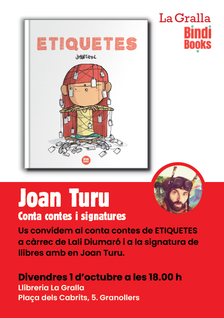 Signatura del llibre "Etiquetes" amb l'il·lustrador Joan Turu - Llibreria La Gralla | Llibreria online de Granollers