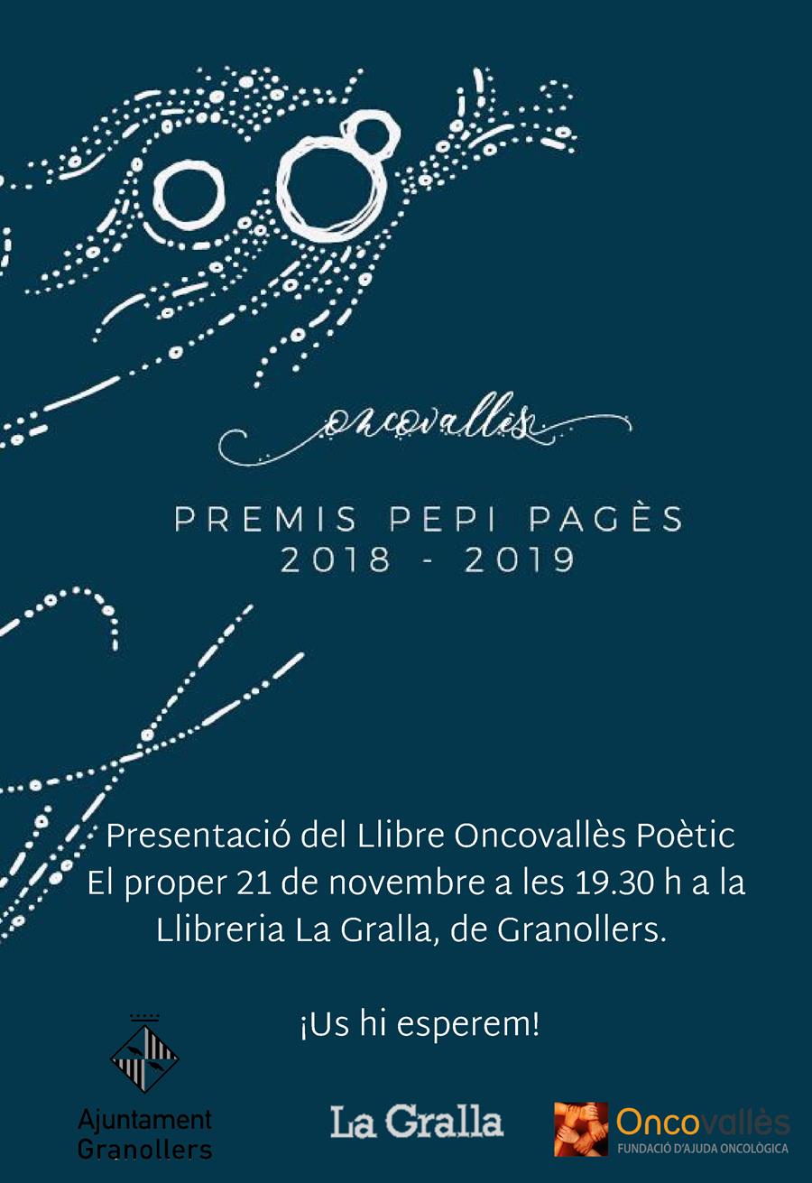 Premis Pepi Pagès 2018-2019 - Llibreria La Gralla | Llibreria online de Granollers