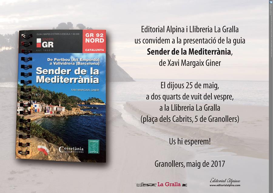 Presentació de la guia GR92 Nord - Sender de la mediterrània - Llibreria La Gralla | Llibreria online de Granollers