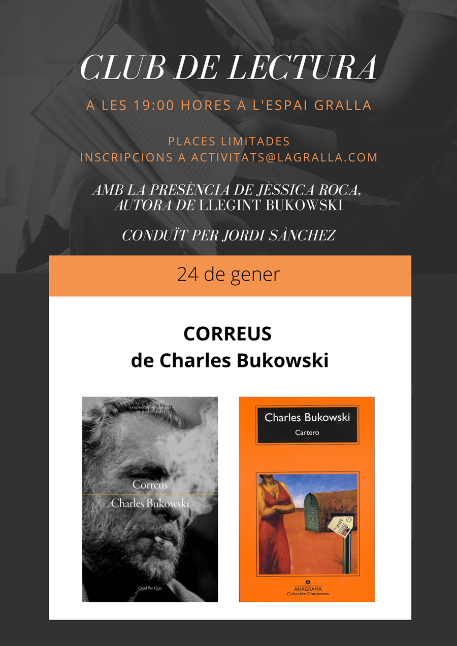 Club de lectura entorn el llibre "Correus" de Charles Bukowski - Llibreria La Gralla | Llibreria online de Granollers