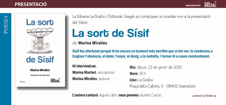 Presentació del llibre La sort de Sísif - Llibreria La Gralla | Llibreria online de Granollers