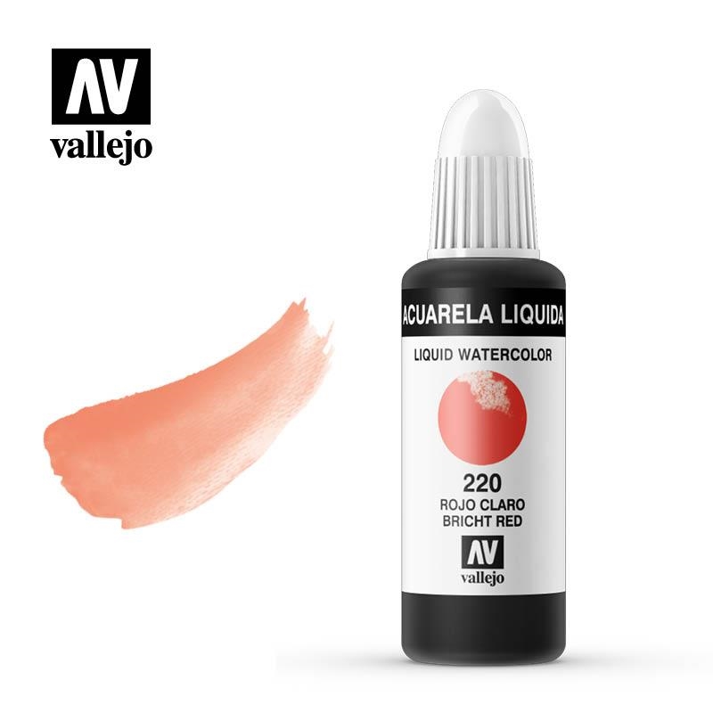 AQUAREL. LÍQUIDA VALLEJO 32ML 220-VERMELL CLAR | VAL332200 | 332200 | Llibreria La Gralla | Librería online de Granollers