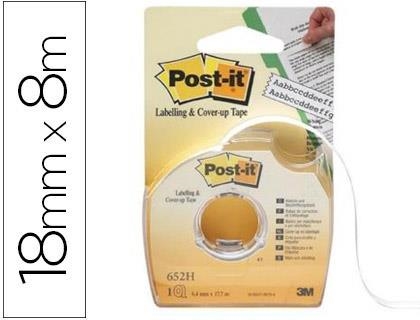 CINTA POST-IT 8MM LLIS BLANC | 3M652 | Llibreria La Gralla | Librería online de Granollers