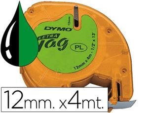 CINTA DYMO LETRATAG PLASTIC VERD 12MM | DYM91204 | Llibreria La Gralla | Librería online de Granollers