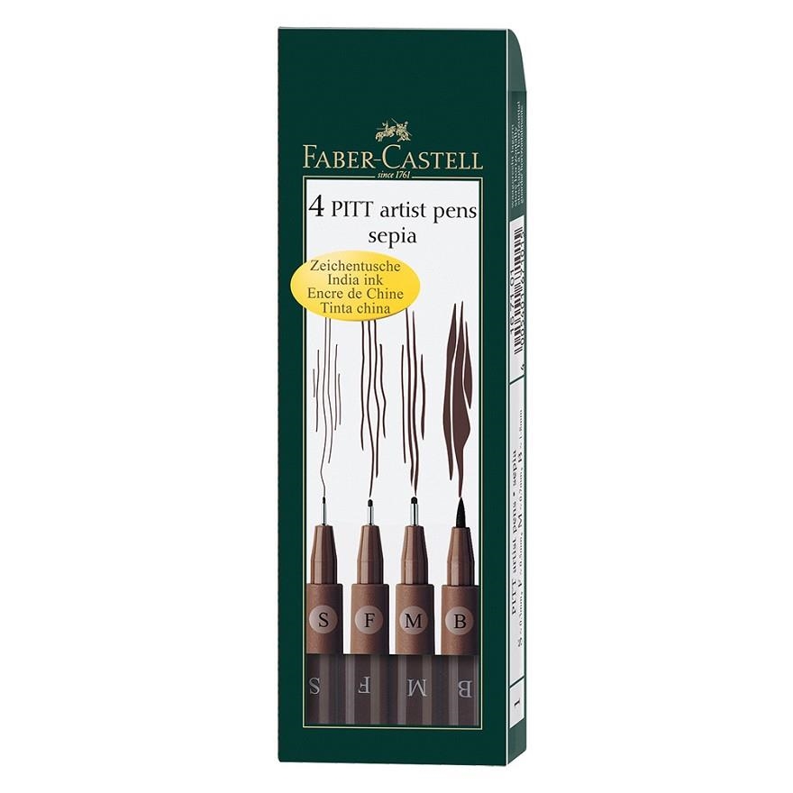 RETOLADORS 4 UN FABER CASTELL PITT ARTIST PENS SEPIA  | 4005401671015 | Llibreria La Gralla | Librería online de Granollers