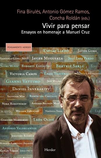 VIVIR PARA PENSAR | 9788425431227 | BIRULÉS, FINA I D'ALTRES | Llibreria La Gralla | Llibreria online de Granollers
