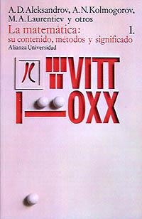 MATEMATICA:CONTENIDO,METODOS Y SIGNIFICADO VOL.1 | 9788420620688 | ALEKSANDROV;KOLMOGOROV; | Llibreria La Gralla | Librería online de Granollers