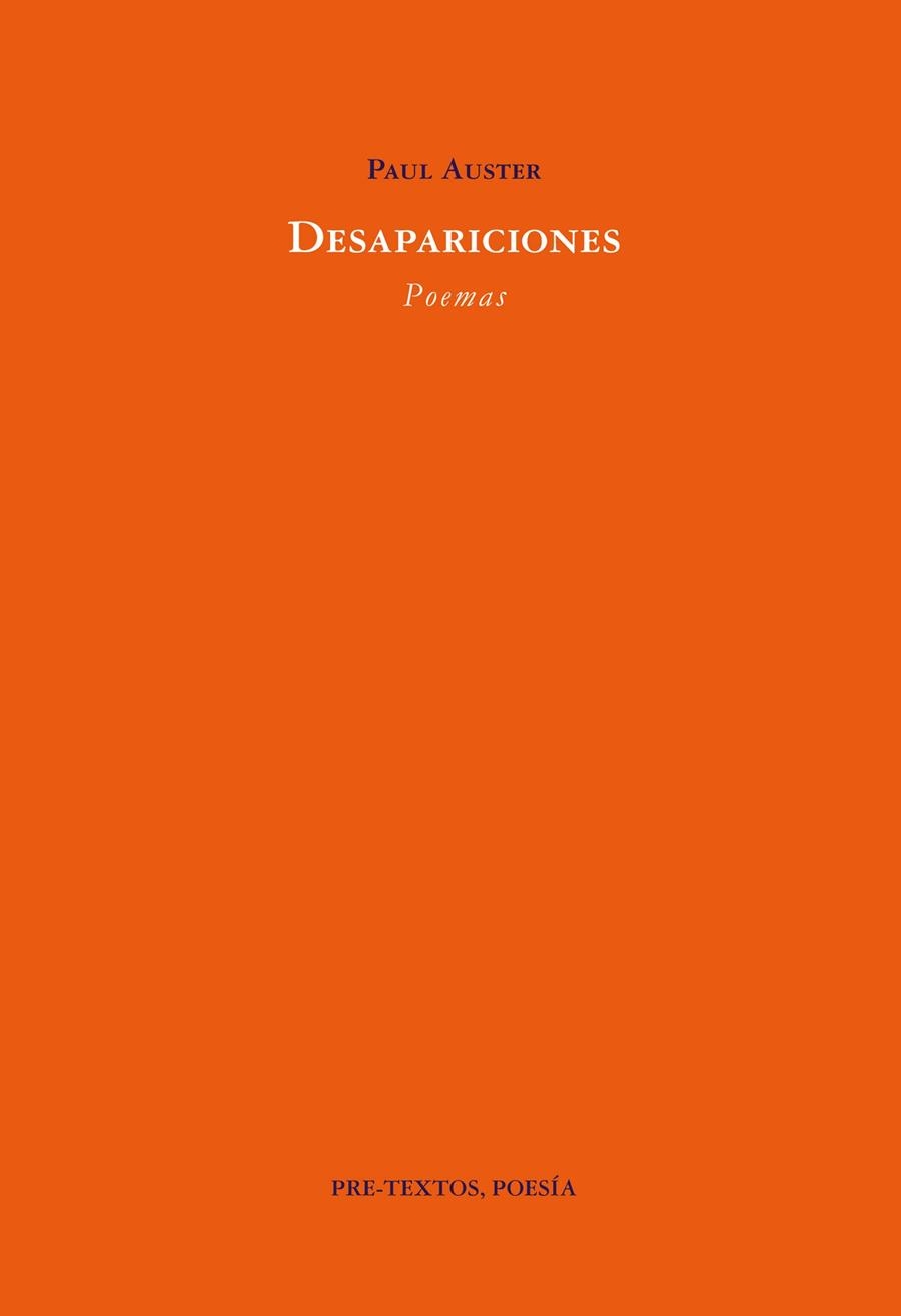 DESAPARICIONES,POEMAS | 9788481910858 | AUSTER,PAUL | Llibreria La Gralla | Llibreria online de Granollers