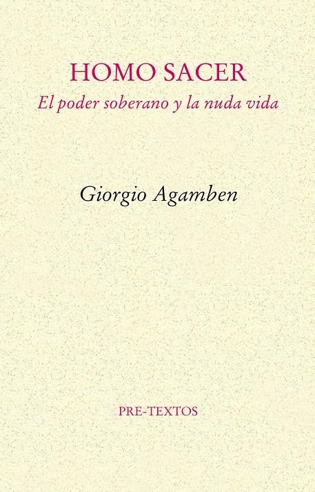 HOMO SACER EL PODER SOBERANO Y LA NUDA VIDA (PT 377) | 9788481912067 | AGAMBEN, GIORDIO | Llibreria La Gralla | Llibreria online de Granollers