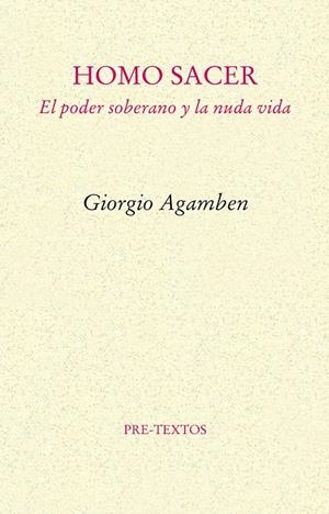 HOMO SACER EL PODER SOBERANO Y LA NUDA VIDA (PT 377) | 9788481912067 | AGAMBEN, GIORDIO | Llibreria La Gralla | Llibreria online de Granollers