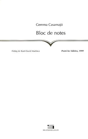 BLOC DE NOTES (BIB DE LA SUDA 38) | 9788479356484 | CASAMAJO, GEMMA | Llibreria La Gralla | Llibreria online de Granollers
