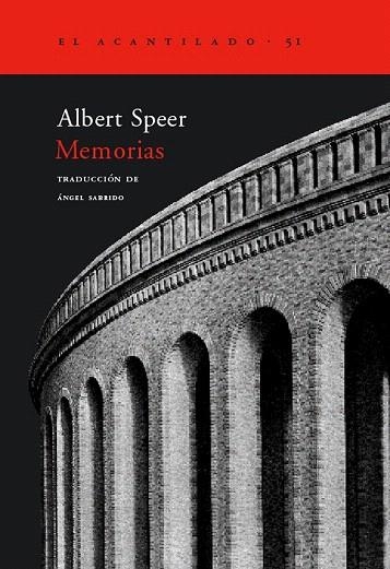 MEMORIAS LOS RECUERDOS DEL ARQUITECTO DE HITLER (ACA 51) | 9788495359438 | SPEER, ALBERT | Llibreria La Gralla | Llibreria online de Granollers