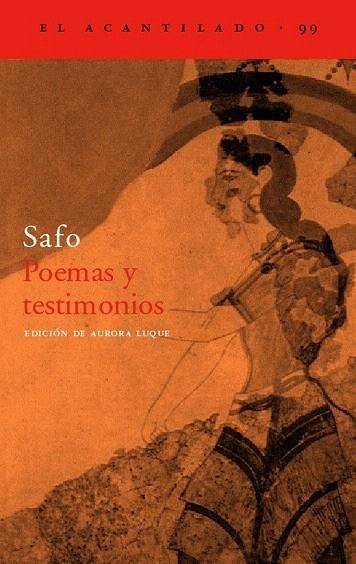 POEMAS Y TESTIMONIOS (ACANTILADO-99) | 9788496136694 | SAFO | Llibreria La Gralla | Llibreria online de Granollers