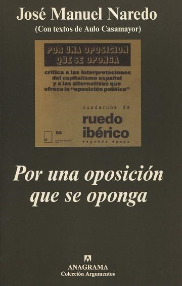 POR UNA OPOSICION QUE SE OPONGA (ARGUMENTOS 265) | 9788433961563 | NAREDO, JOSE MANUEL | Llibreria La Gralla | Llibreria online de Granollers