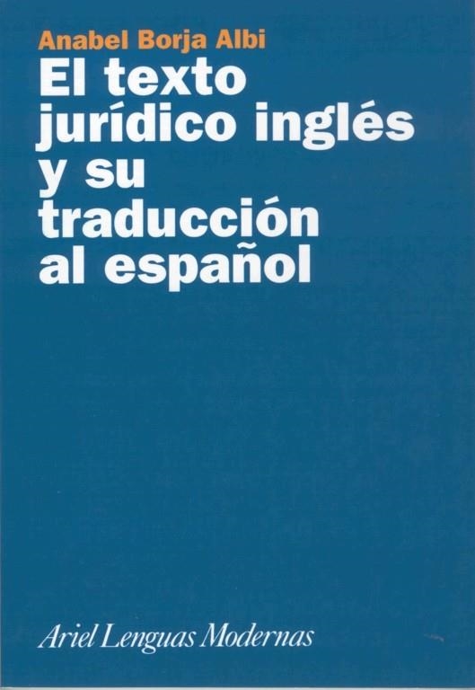 TEXTO JURIDICO INGLES Y SU TRADUCCION AL ESPAÑOL, EL | 9788434481152 | BORJA ALBI, ANABEL | Llibreria La Gralla | Librería online de Granollers