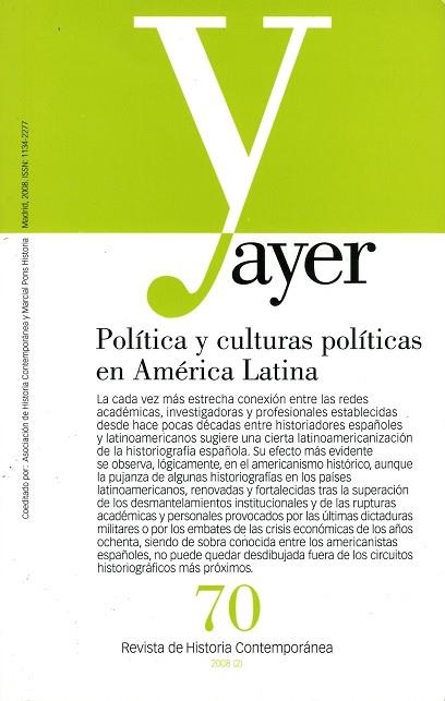 AYER 70. REVISTA DE HISTORIA CONTEMPORANEA | 9788496467781 | Llibreria La Gralla | Librería online de Granollers