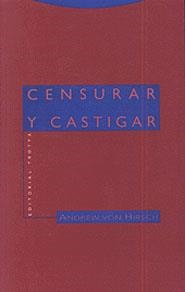 CENSURAR Y CASTIGAR | 9788481642544 | VON HIRSCH, ANDREWW | Llibreria La Gralla | Llibreria online de Granollers