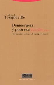 DEMOCRACIA Y POBREZA MEMORIAS SOBRE EL PAUPERISMO | 9788481645958 | TOCQUEVILLE, ALEXIS DE | Llibreria La Gralla | Llibreria online de Granollers