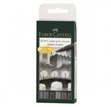RETOLADORS 6 UN FABER CASTELL PITT ARTIST PENS GRISOS | 4005401671046 | FAB167104 | Llibreria La Gralla | Llibreria online de Granollers