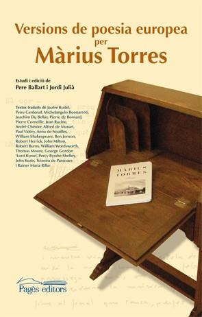 VERSIONS DE POESIA EUROPEA PER MÀRIUS TORRES | 9788499750392 | TORRES, MÀRIUS | Llibreria La Gralla | Llibreria online de Granollers