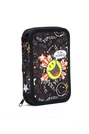 PLUMIER ESCOLAR DOS PISOS SMILEY NEGRE | 8413544001594 | STD9F8709 | Llibreria La Gralla | Llibreria online de Granollers