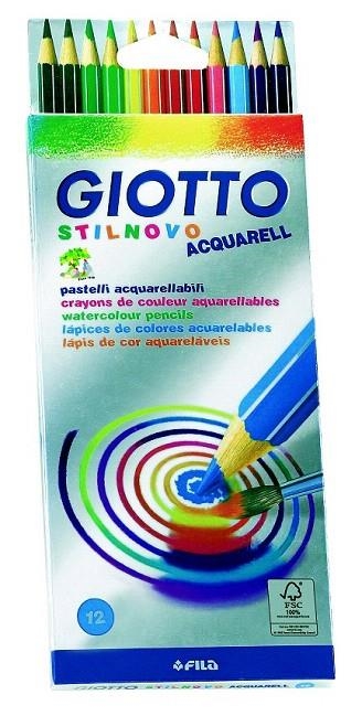 CAIXA LLAPIS COLORS 12 UNITATS GIOTTO STILNOVO ACQUARELL | 8000825255700 | GIO255700 | Llibreria La Gralla | Librería online de Granollers
