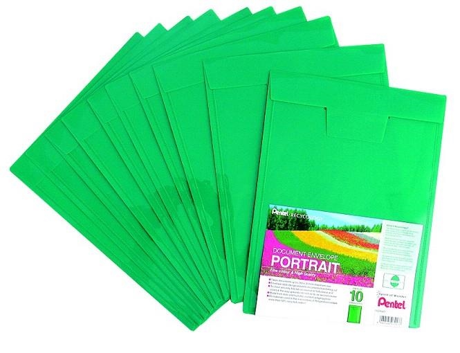 SOBRE DOCUMENT A4 PENTEL RECYCOLOGY VERD | 4902506072177 | PENDCD64D | Llibreria La Gralla | Librería online de Granollers