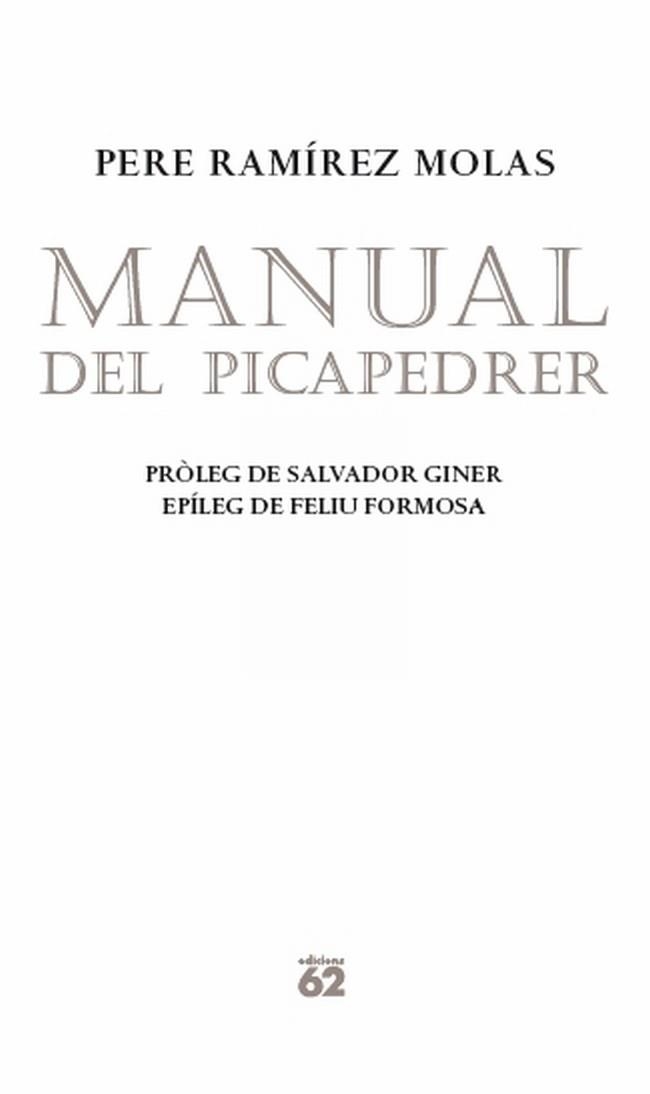 MANUAL DEL PICAPEDRER | 9788429768732 | RAMÍREZ MOLAS, PERE | Llibreria La Gralla | Llibreria online de Granollers