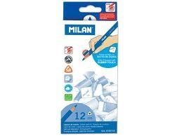 CAIXA 12 LLAPIS COLORS MILAN TRIANGULARS RUBBER TOUCH | 8411574035831 | MIL0722712 | Llibreria La Gralla | Librería online de Granollers