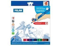 CAIXA 24 LLAPIS COLORS MILAN TRIANGULARS RUBBER TOUCH | 8411574035824 | MIL0722724 | Llibreria La Gralla | Llibreria online de Granollers