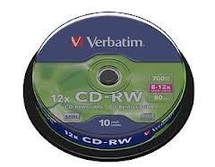 BOBINA CD VERBATÍM RW 10 UN 700MB | 023942434801 | VER43480 | Llibreria La Gralla | Librería online de Granollers