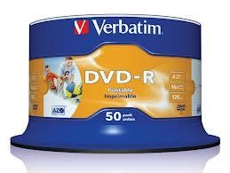 BOBINA DVD-R VERBATIM 4.7GB IMPRIMIBLE 50 UNITATS | 023942435334 | VER43533 | Llibreria La Gralla | Llibreria online de Granollers