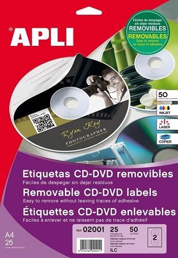 ETIQUETAS IMPRESORA LASER CD ROM | APL02001 | Llibreria La Gralla | Llibreria online de Granollers